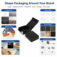 Boîte cadeau noire personnalisée avec couvercle à charnière et boîte intérieure blanche pour parfum, bijoux, cadeaux d'entreprise, OEM et ODM