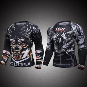 Venta al por mayor compresión camiseta hombres ropa atlética 3D Animal impresión manga larga MMA camiseta - Product Image 6