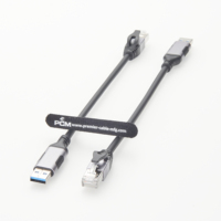 Cable Ethernet USB 3.0 a RJ45 Macho, 10 cm, Chipset Realtek RTL8153B, LAN Gigabit de 1000 Mbps, Compacto, Plug-and-Play