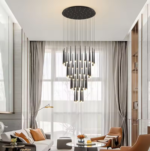 Zeal Lighting, candelabro de cristal LED dorado grande personalizado para hoteles, villas, diseño moderno de lujo, altura ajustable, escalera larga - Product Image 3