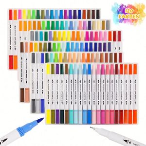 Hot-Selling Colorful Dual Art Marker <b>Brush</b> Tip for Coloring Lining With Customized Package and Logo - Product Image 2