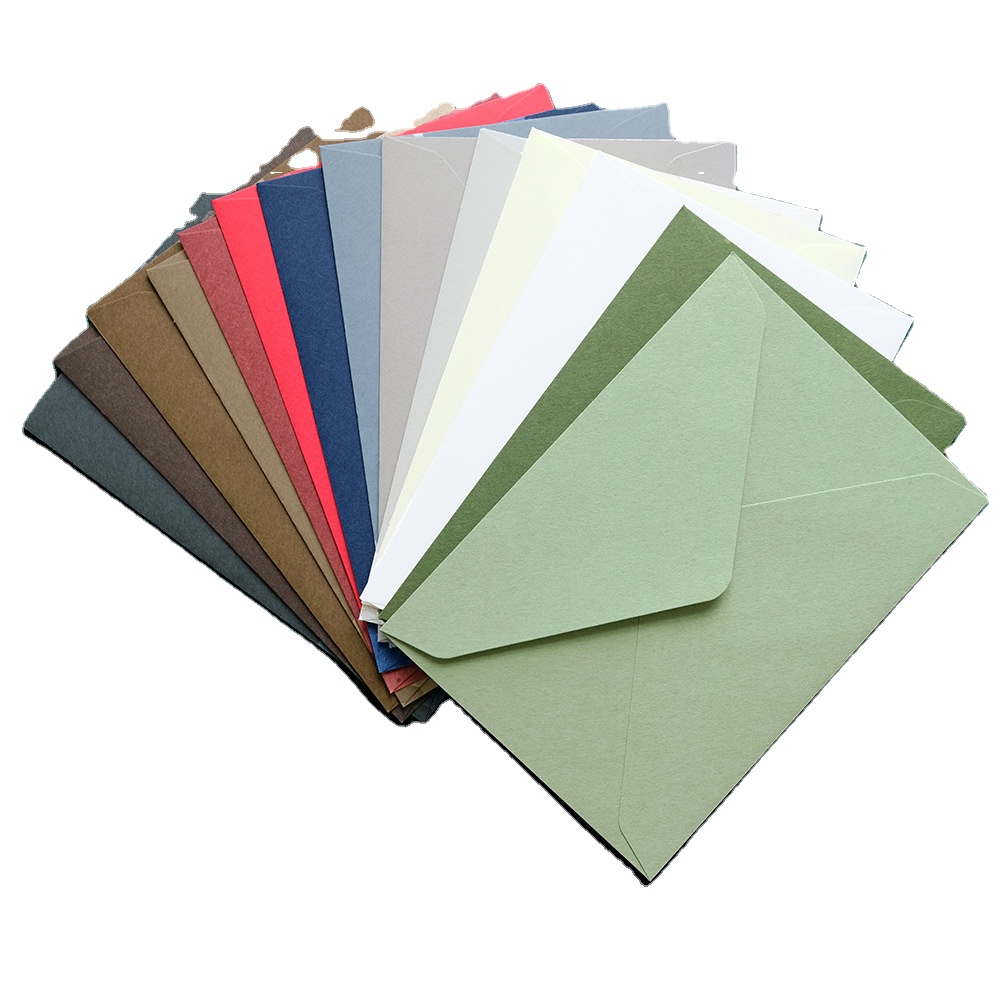 vintage paper custom shape hot foiled logo paper envelope customer feedback colored envelope