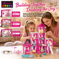 Accessoires pour maison de poupée Belinda pour filles, maison de poupée avec lumière, jeu d'imitation pour enfants, meubles de maison de poupée imaginatifs, cadeaux pour enfants