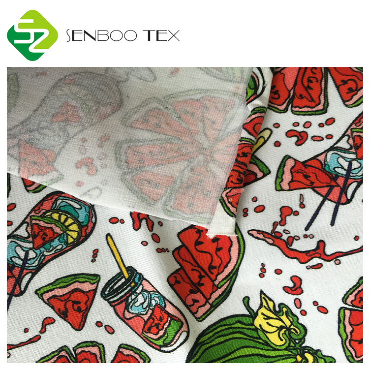 Трикотажная ткань из органического хлопка и эластана с принтом, 32s, г/м2