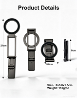 Support de téléphone magnétique pliable à double charnière en métal, support polyvalent pour vlog, bureau et montage sur surface métallique