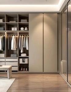 Make Bedroom Furniture <strong>Glass</strong> <strong>Door</strong> Swing Wardrobe <strong>Cabinet</strong> Design Wooden New 2025 Yvt Customized Home Furniture Modern Extendable