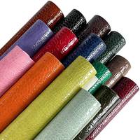 Cuir synthétique PU extensible métallisé imprimé crocodile gaufré, épaisseur 0,6-1,6 mm, anti-moisissure, imperméable pour la décoration intérieure