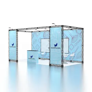 10x20 New Design Custom Wholesale Aluminium Frame Modular Portable Exhibition Trade Show Truss Display Booth Design