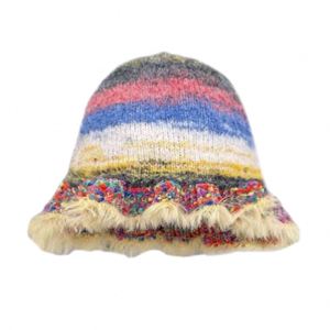 Vente en gros de chapeaux seau en crochet faits à la main pour femmes, chapeaux d'hiver colorés pour femmes, bonnets en crochet jacquard - Product Image 4