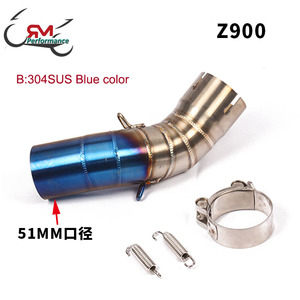Tuyau central de <span class=keywords><strong>moto</strong></span> sans lacet pour <span class=keywords><strong>Kawasaki</strong></span> Z900 Z <span class=keywords><strong>900</strong></span> Échappement Modifié <span class=keywords><strong>Moto</strong></span> Connect Link Acier inoxydable Mid Tube Bleu - Product Image 5