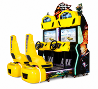 LECHUANG Machine de jeu d'arcade de course automobile en métal, configuration complète avec simulateur de volant, pour centre de divertissement intérieur