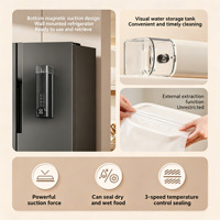 Machine de mise sous vide alimentaire portable avec gonfleur d'air et scellage thermique, écran LED pour le stockage des aliments en cuisine