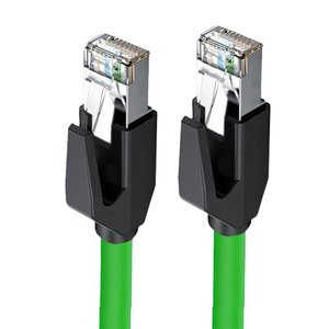 D-sunty SFTP CAT6 Industrial M12 <b>RJ45</b> Male Female 8-Conductor Solid Copper <b>Cable</b> 1Gbps 250MHz Nickel Plated PVC 100m - Product Image 5