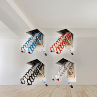 Échelle de grenier télescopique manuelle de haute qualité 3m, design minimaliste, escabeau rétractable pour villa