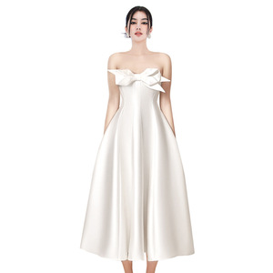 Abito lungo 2025 elegante con capello 3D abito da sera rosso floreale semplice abito da <span class=keywords><strong>donna</strong></span> a vita alta naturale stesso negozio di moda - Product Image 5