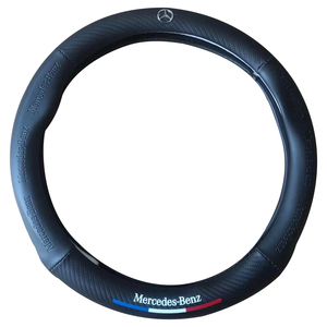 Funda para Volante de Coche de Color Rojo, Cuero y Fibra de Carbono para Modificación de Automóviles - Product Image 5