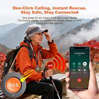 Montre connectée Android 4G double SIM TFT carrée 750 mAh avec GPS+WiFi+LBS, positionnement multi-mode, suivi de santé pour personnes âgées, détection de chute, SOS