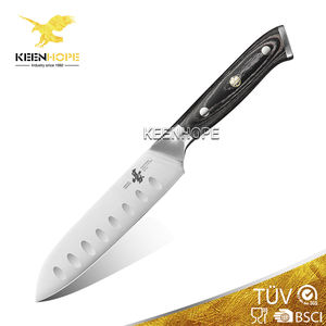 HEROISM 5 بوصة سكين الشيف الياباني سانتوكو مقبض خشبي من الخشب الألماني Din 1.4116 من الفولاذ المقاوم للصدأ 56HRC حادة لمطبخ FBA - Product Image 2