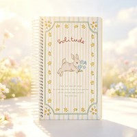 Cuaderno de Regalo Little Rabbit A5S, 100 Hojas, Encuadernado en Espiral con Páginas Interiores Impresas a Color, Encuadernación en Espiral Resistente para Uso Escolar
