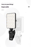 Lampe à selfie de poche à led pour IPad, téléphone portable, ordinateur portable, lumière vidéo de remplissage avec clip avant arrière ajusté à 3 modes d'éclairage