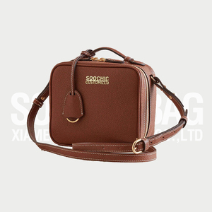 Robe <span class=keywords><strong>Soochic</strong></span> avec logo personnalisé fourre-tout en cuir carré violet en relief de luxe pour femmes sacs à bandoulière pour femmes sacs à main et sacs à main - Product Image 1