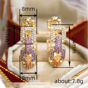 Orecchini a Cerchio a Doppia Fila a Forma di U per Donne, Design Geometrico Elegante, Gioielli di Moda per Uso Quotidiano - Product Image 4