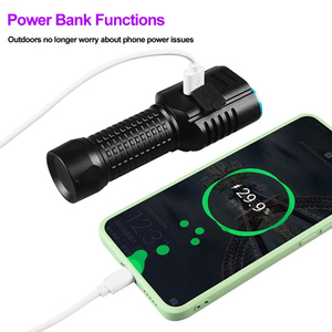 20W Tipo C USB Recargable <span class=keywords><strong>Ultravioleta</strong></span> Linterna LED 2 en 1 Linterna táctica LED 365nm Luz negra con filtro - Product Image 5