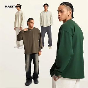 เสื้อสเวตเชิ้ตคอกลมทรงหลวม รุ่น BEW0186 สำหรับผู้ชาย ผ้าฝ้าย 100% แขนเสื้อแบบดรอปโชว์เดอร์ ปักลายเทคนิค สำหรับฤดูใบไม้ร่วง - Product Image 2