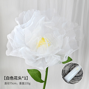 Lussuoso arredamento artificiale gigante 3D papavero Organza matrimonio disposizione gigante <span class=keywords><strong>peonia</strong></span> fiore - Product Image 5