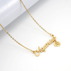 Zogxin Constellation Necklace 18K Titanium Steel Letter Pendant For Women Everyday Wear - Product Image 5