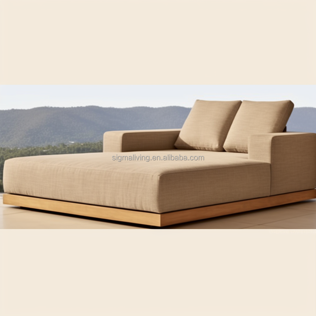 Outdoor Teak Furniture Sun Lounge Bed Outdoor Furniture Wood Sunbed Outdoor Sun Loungers