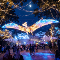 Solution d'éclairage de Noël : Installations personnalisées sur le thème des pterosaures pour spectacles lumineux de Noël