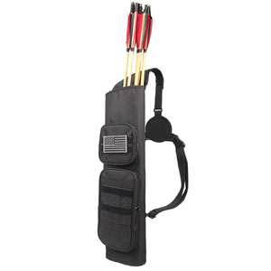 Muestra gratis de cuero de vaca tradicional tiro con arco flecha trasera carcaj bolsa con correas ajustables ballesta compatible razonablemente - Product Image 1