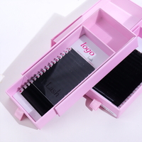 Plateaux de cils ultra-noirs velours ultra-mat avec base en soie pour volume intense