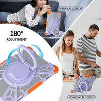 360 °   Étui de tablette PC universel flexible et résistant aux chutes avec poignée rotative portable et support antidérapant pour iPad 7-11 pouces