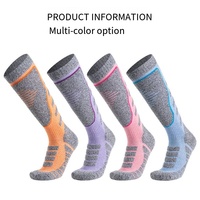 Chaussettes de ski en coton doux pour femmes, chaussettes thermiques chaudes d'hiver, épaisses, hauteur genou, pour le snowboard et le ski