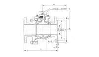 Katup Bola Flens Q41F WCB Air Minyak Uap Suhu Operasi 200 PTFE Soft Seal DN50-DN150 PN16/25/40