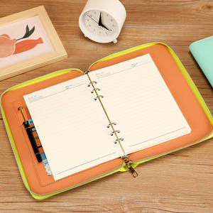 สมุดแพลนเนอร์แบบซิปหนัง ขนาด A6 A5 B5 พร้อมรูเจาะ 6 รู สำหรับใส่ไส้สมุดแบบรีฟิล - Product Image 3