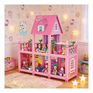 บ้านจิ๋วพลาสติกทำมือพร้อมเฟอร์นิเจอร์ ไฟส่องสว่าง ชุดประกอบ DIY ของขวัญสำหรับวัยรุ่น ผู้ใหญ่ และนักสะสม - Product Image 2