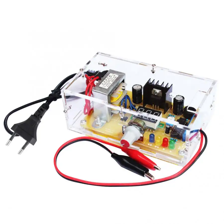 Regulated Power Supply DIY Kit LM317 Adjustable Voltage AC 220V zu DC 1.25-12V Stabilized Power Supply labor EU Plug