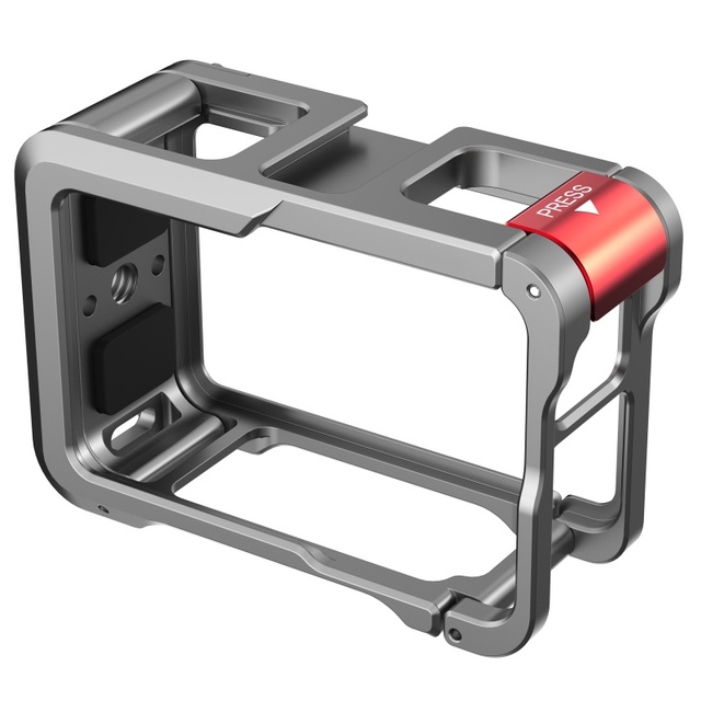 Metal Camera Cage for DJI OSMO Action 5 Pro/4/3 Magnetic Quick-Release 2-claw Adapter Mount Protective Frame for DJI OSMO Action