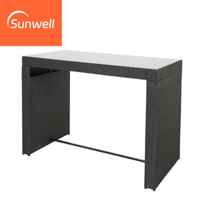 Factory Hot Sale Outdoor Coffee Shop bar Modular Garden Furniture Patio Design Rattan Wicker bar <strong>Table</strong> <strong>and</strong> <strong>Stools</strong> <strong>Set</strong> - Product Image 4