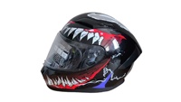 Casque de moto intégral pour adulte approuvé par le DOT Double finition noire mate Palmes remplaçables Construction en ABS pour toute la conduite