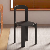 Silla de Comedor de Madera Maciza Minimalista de Estilo Retro de Mediados de Siglo, Diseño Ecológico, Estilo de Lujo Ligero para Cafeterías y Restaurantes