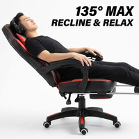 Chaise de bureau inclinable AOR à dossier haut en cuir PVC, avec support lombaire en mousse épaisse, réglable en hauteur, roulettes silencieuses, vente en gros usine