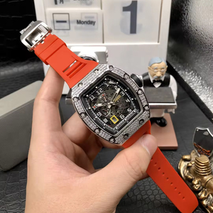 2026 Hot Selling Men's Tonneau Skeleton Automatic <b>Watch</b> Diamond <b>Set</b> Luxury Designer Mechanical Wristwatch OEM - Product Image 2