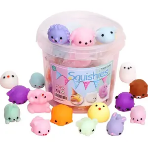 25 Squishy Mochi Squishy Toys Glitter Glow in the Dark Mini Cute