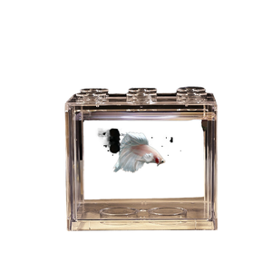 Convenient DIY Micro Landscape Aquarium <strong>for</strong> Kids Household Block Design With Beautiful Jellyfish Bettas Tank Decoration - Product Image 5