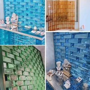 Màu thủy tinh gạch khối cho phân vùng tường trang trí nóng chảy kính gạch hình chữ nhật rắn Xây dựng kính gạch khối - Product Image 6