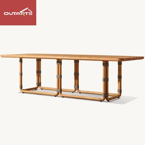 Set di Tavolo e Sedie da Esterno in Legno di Teak, <span class=keywords><strong>Arredamento</strong></span> Moderno per Giardino, Terrazza, Hotel e Cortile - Product Image 2